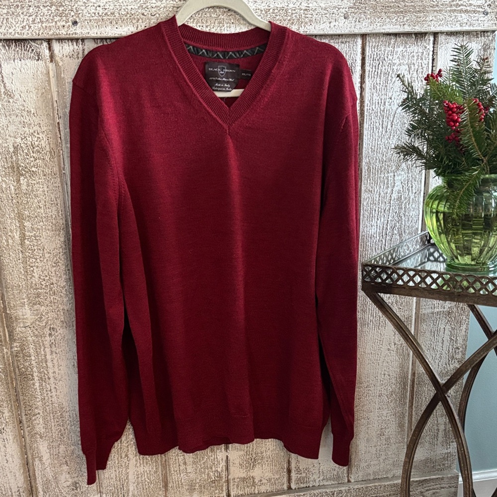 Vintage Black Brown 1826 V-Neck Sweater